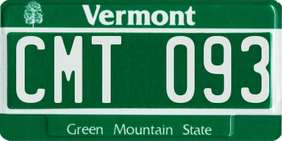 VT license plate CMT093