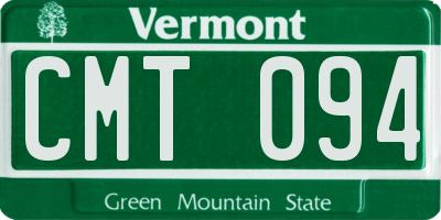 VT license plate CMT094