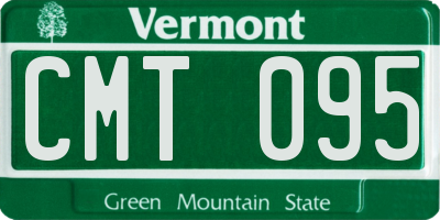 VT license plate CMT095