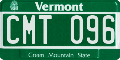 VT license plate CMT096