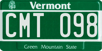 VT license plate CMT098