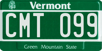 VT license plate CMT099