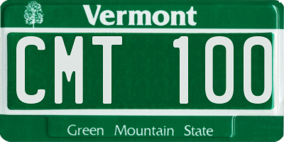 VT license plate CMT100