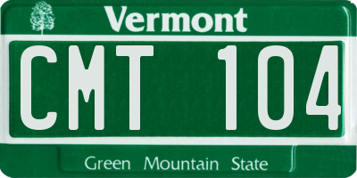 VT license plate CMT104