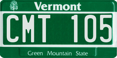 VT license plate CMT105