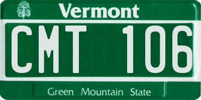 VT license plate CMT106