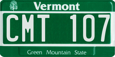 VT license plate CMT107