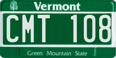 VT license plate CMT108