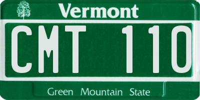 VT license plate CMT110