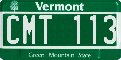 VT license plate CMT113