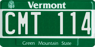 VT license plate CMT114