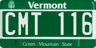 VT license plate CMT116