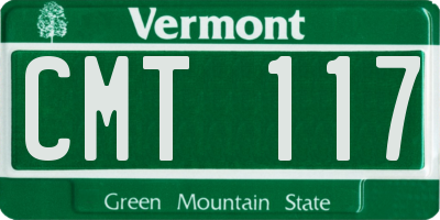 VT license plate CMT117