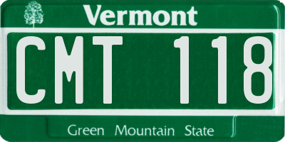 VT license plate CMT118