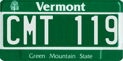 VT license plate CMT119