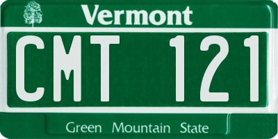 VT license plate CMT121