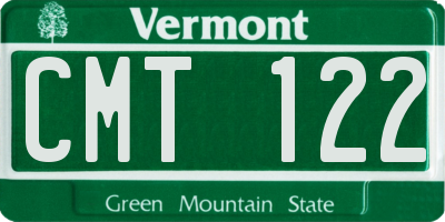 VT license plate CMT122