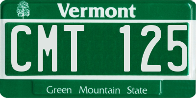 VT license plate CMT125