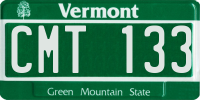 VT license plate CMT133