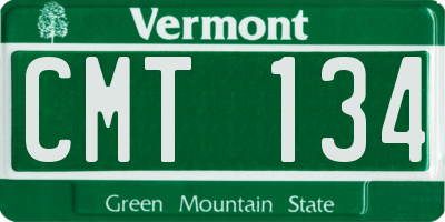 VT license plate CMT134