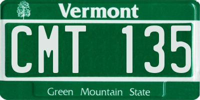 VT license plate CMT135
