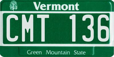 VT license plate CMT136