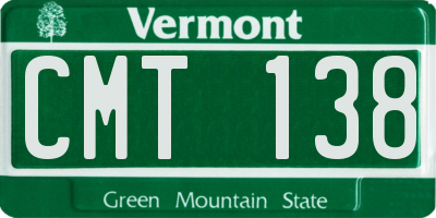 VT license plate CMT138