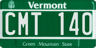 VT license plate CMT140