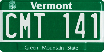 VT license plate CMT141