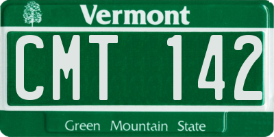VT license plate CMT142