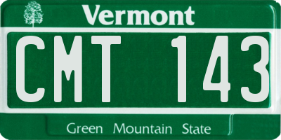 VT license plate CMT143