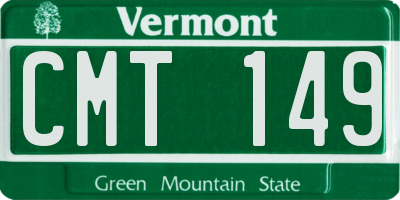 VT license plate CMT149