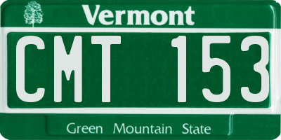 VT license plate CMT153