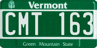 VT license plate CMT163