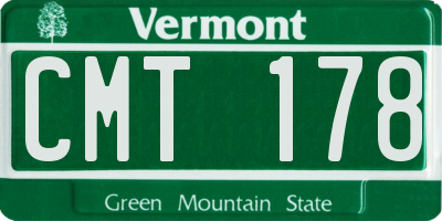 VT license plate CMT178