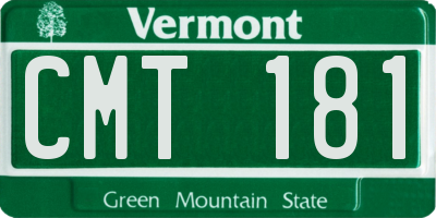 VT license plate CMT181
