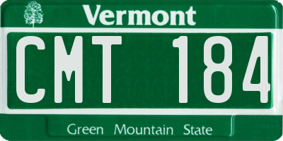 VT license plate CMT184