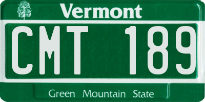 VT license plate CMT189