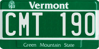 VT license plate CMT190