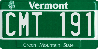 VT license plate CMT191