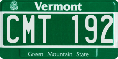 VT license plate CMT192