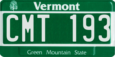VT license plate CMT193