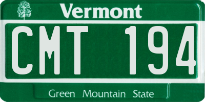 VT license plate CMT194