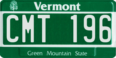 VT license plate CMT196