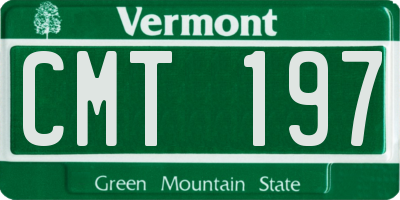 VT license plate CMT197