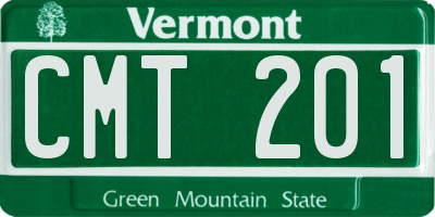 VT license plate CMT201