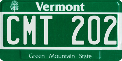 VT license plate CMT202