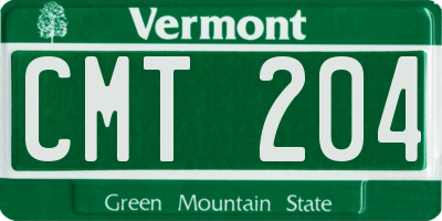 VT license plate CMT204