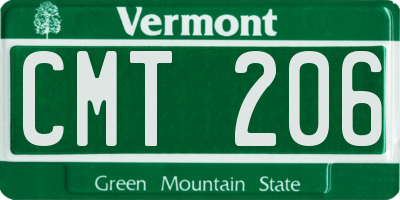 VT license plate CMT206