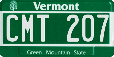 VT license plate CMT207